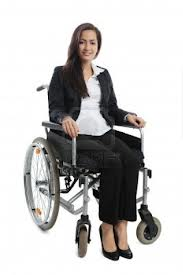 Woman in Wheelchair with Arms