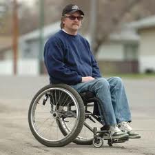 Man in Wheelchair without Arms