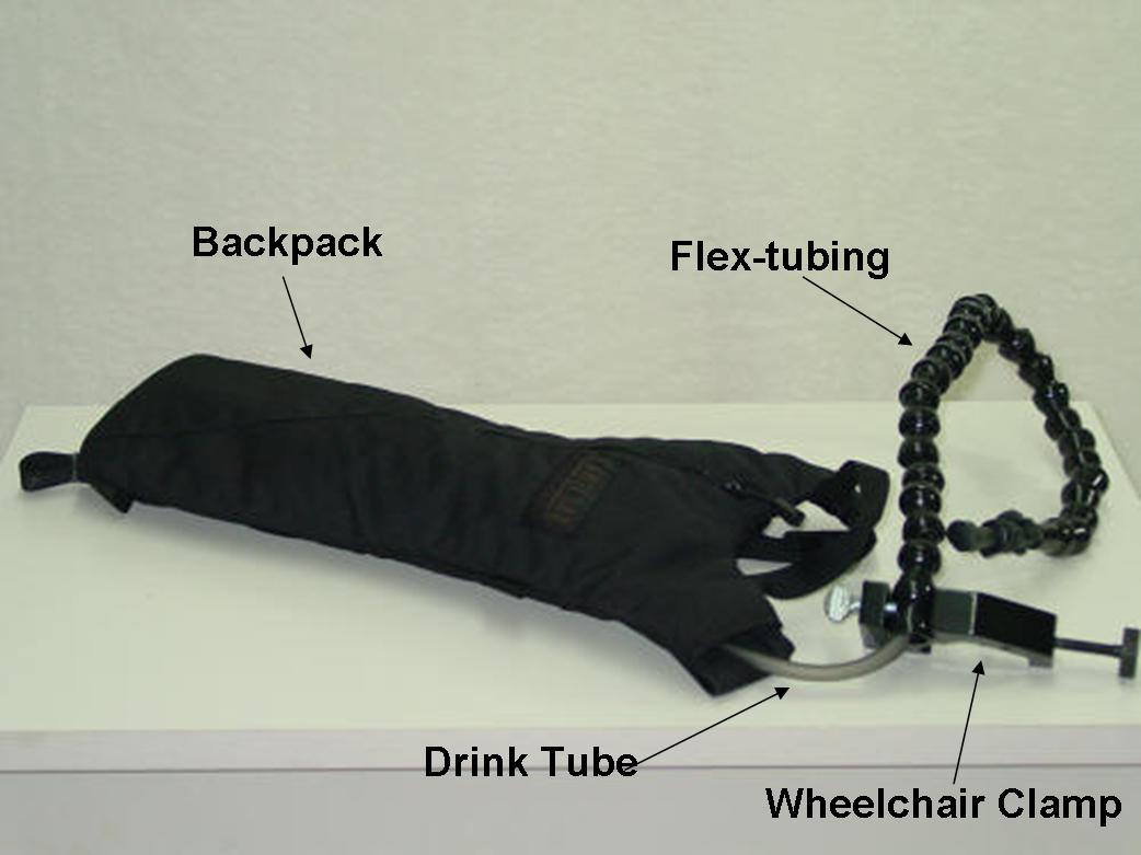 Hydration Backpack with Drink Tube Positioning Components