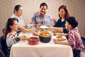 People Enjoying  Mealtime