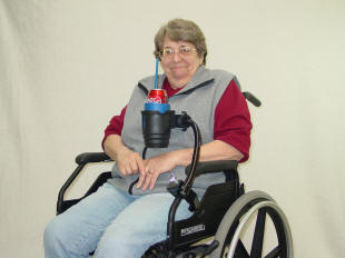 Wheelchair Clamp Attached to Diagonal Shaft