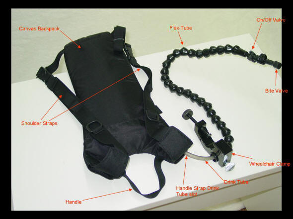 Hydration Backpack with Drinking Tube Positioning