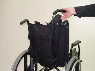 Backpack Mounted on Wheelchair