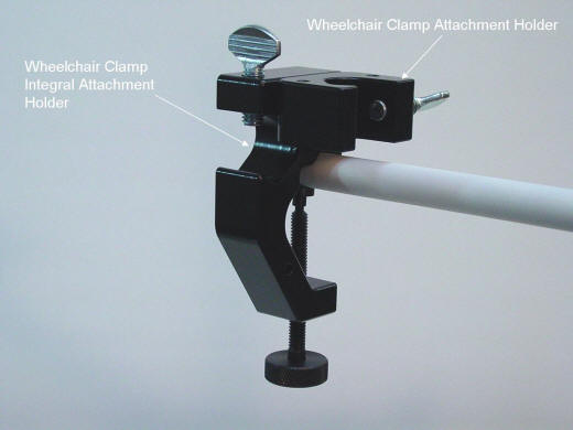 Wheelchair Clamp with Attachment Holder